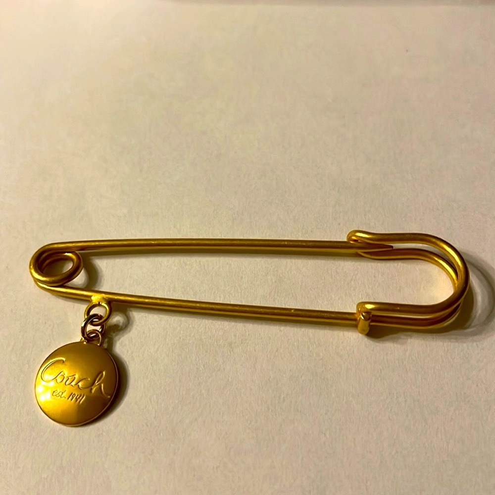 Coach Gold Safety Pin Brooch